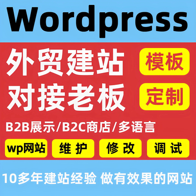 wordpress建站外贸建站外贸独立站外贸商城网站二开Wp优化速度