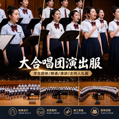 诗歌朗诵团体大合唱男女同款学生演出服装团体班服表演毕业照套装