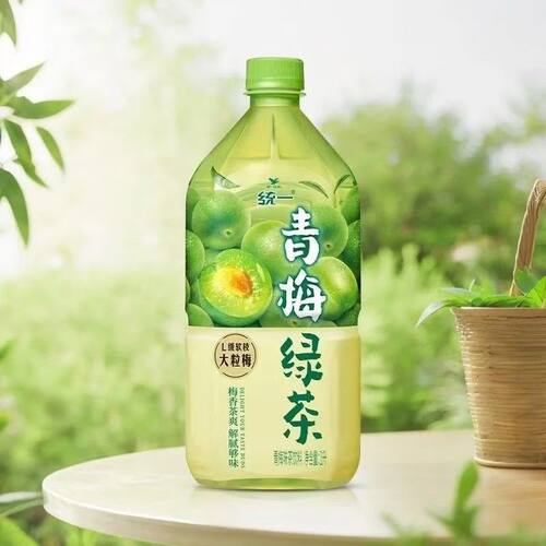 统一青梅绿茶整箱大瓶1L*1瓶饮品