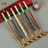 Элегантная ручная работа чистая медная засуха Сумка для дымового котла старый модный дымовой пистолет, фильтровав два традиционных традиционных дымовых дымовых, сражающихся с табаком мужчин