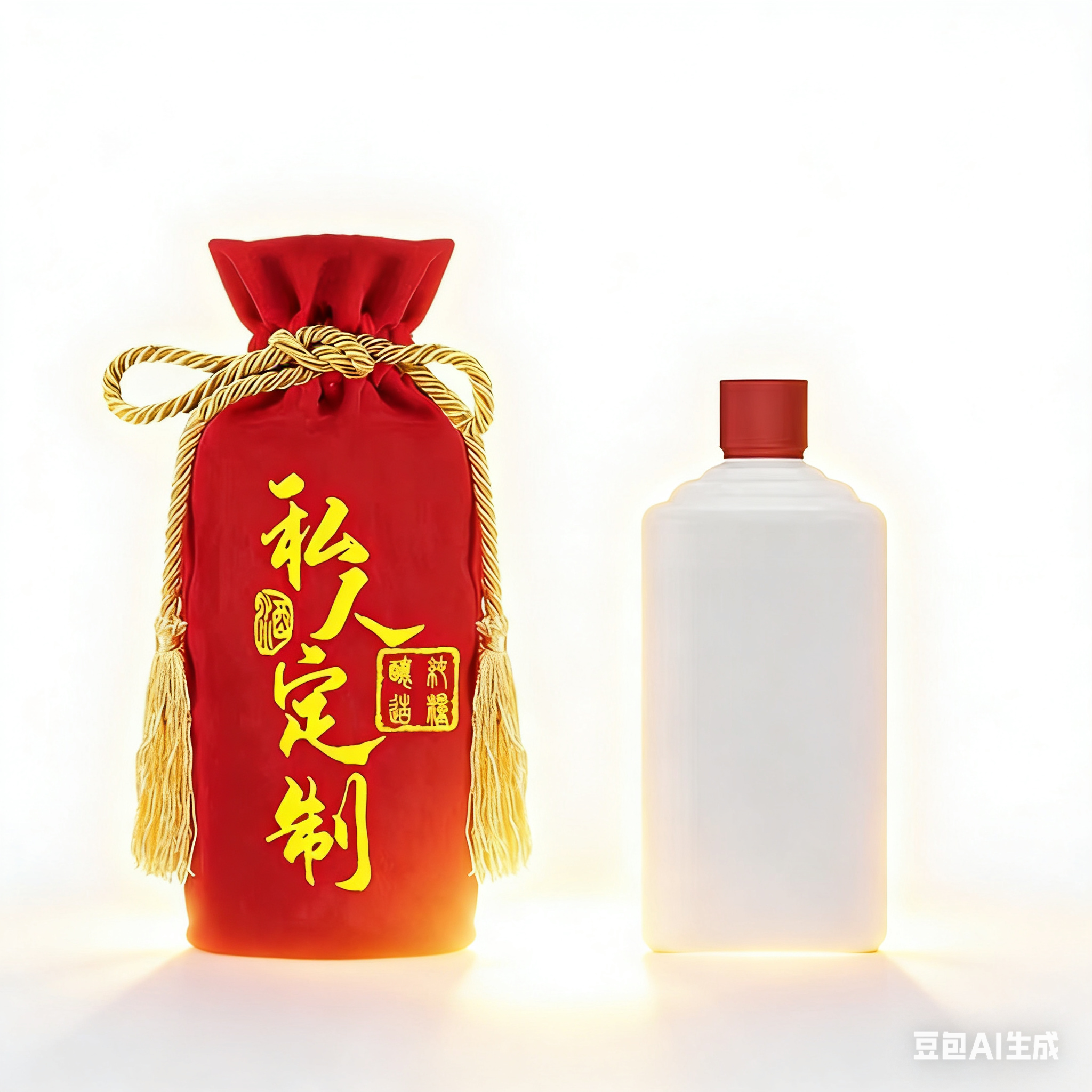 茅台镇私人定制白酒茅型瓶布袋红色抽绳绒布酒袋1斤装手提袋通用