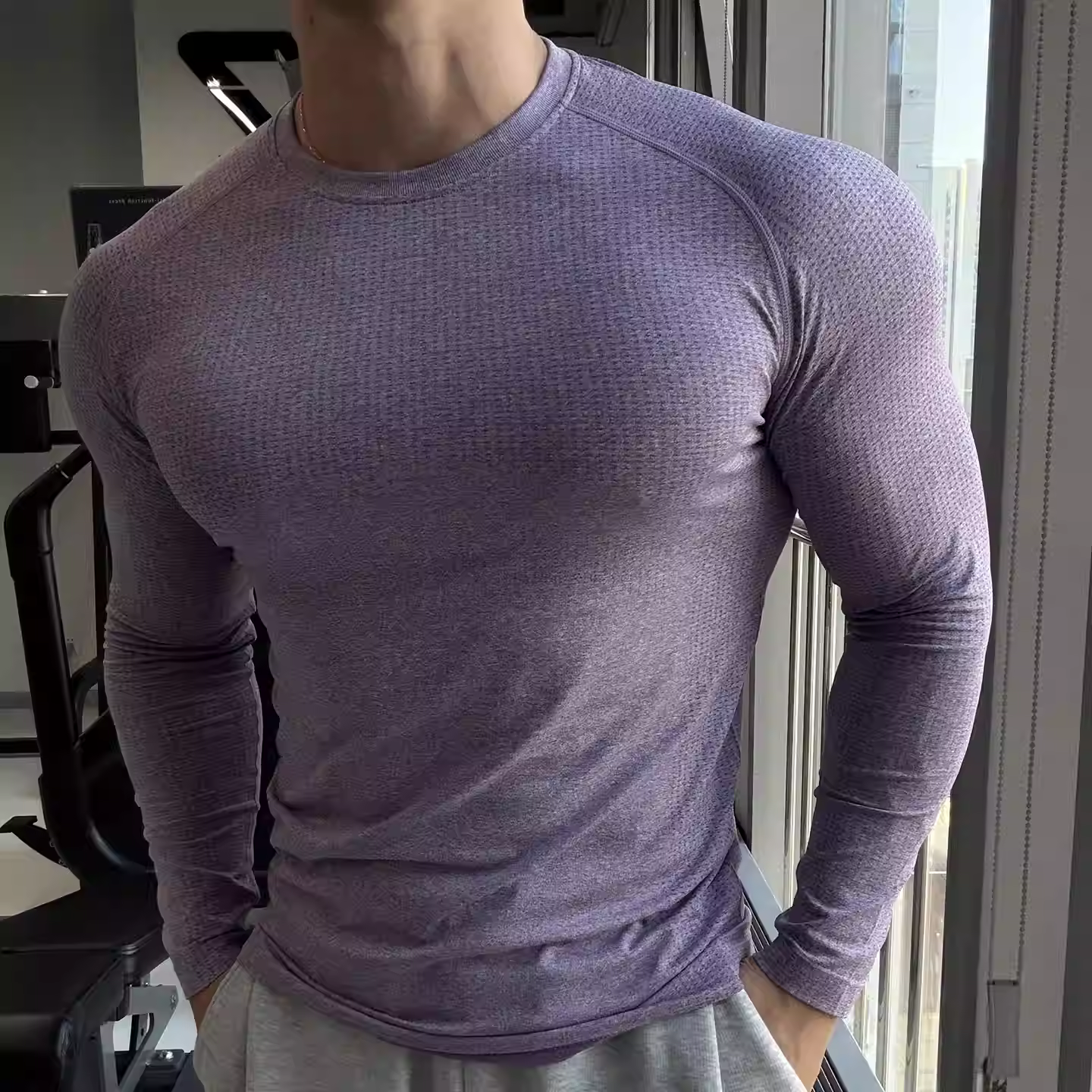 【波浪纹提花】无痕半拉链卫衣男春秋新款户外健身运动t恤男长袖,运动服/休闲服装,健身衣,淘宝优惠券,粉丝福利购,淘宝优惠卷