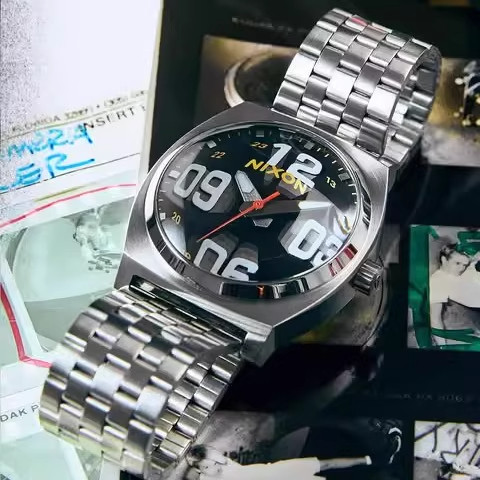 代购Nixon Time Teller 个性运动钢带夜光中性手表A045-5321笑脸