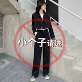 Костюм, летние тонкие штаны, свободный прямой крой, высокая талия, подходит для подростков