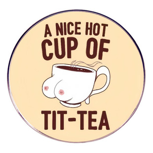 一杯热奶茶胸针卡通幽默女权的别针胸章金属合金徽章配饰