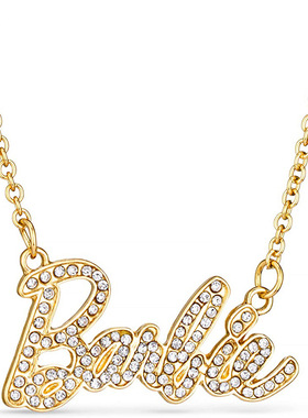 Barbie芭比项链金属合金水钻吊坠芭比娃娃吊坠颈链配饰