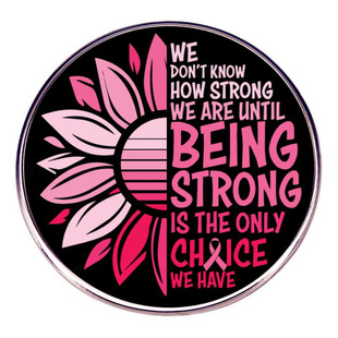 变的更强大女性乳腺意识胸针粉色丝带女权主义别针胸章金属徽章