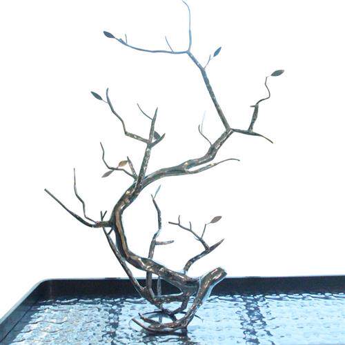 不锈钢锻造树雕塑摆件酒店样板房茶楼餐厅咖啡厅KTV艺术树枝造型