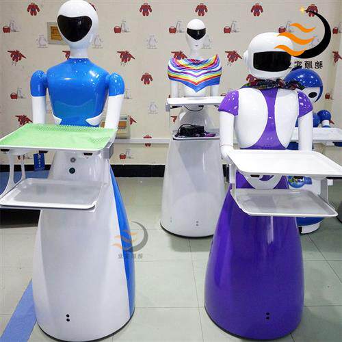 玻璃钢智能机器人壳体人工AI服务设备外壳FRP酒店餐厅仿生送餐机