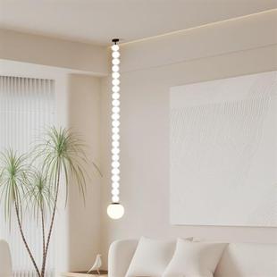 现代简约餐厅客厅别墅复式 楼佛珍珠项链吊灯酒店大堂创意魔豆灯饰