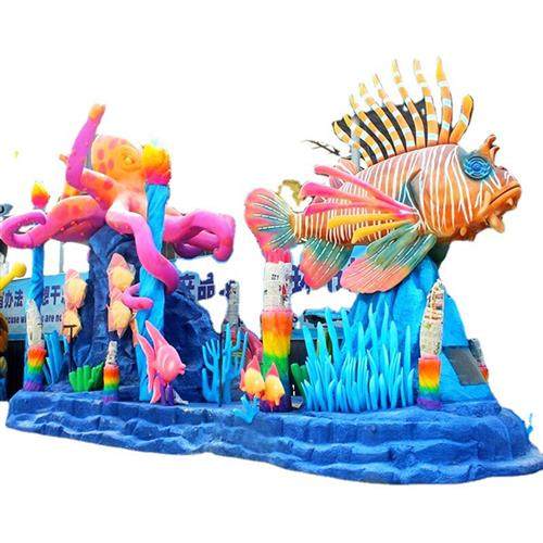 国潮风巡游彩车大型民俗文化表演电动彩船节日庆典杂技表演彩船