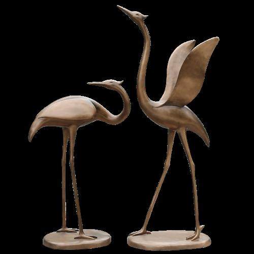 户外仙鹤摆件丹顶鹤模型园林景观小品别墅假山仿真鹤雕塑庭院装饰