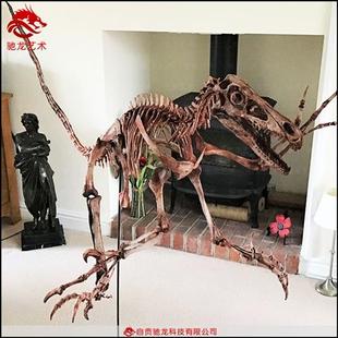 仿真蛇颈龙鱼龙骨架化石大型古生物骨骼化石复原标本模型定制