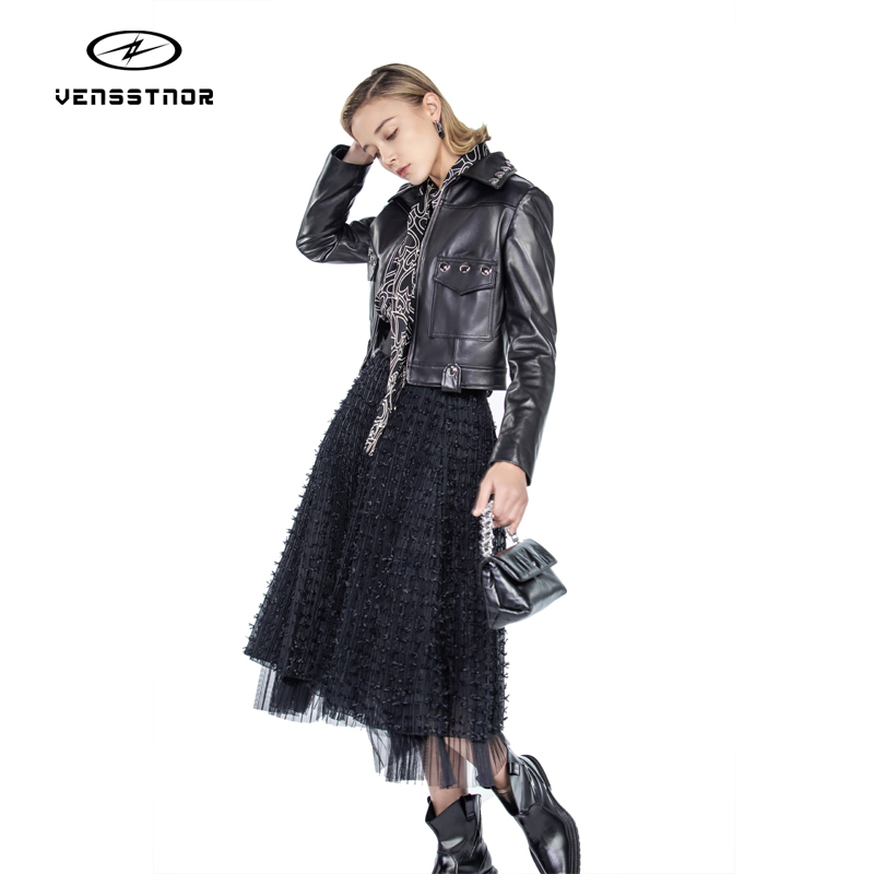 VENSSTNOR时尚女士百褶裙