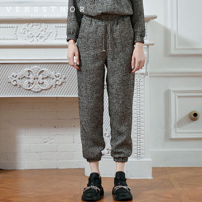 VENSSTNOR维斯提诺 21冬轻奢潮牌经典复古通勤百搭女士休闲裤长裤