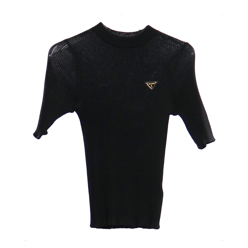 轻奢纯色女士修身针织衫