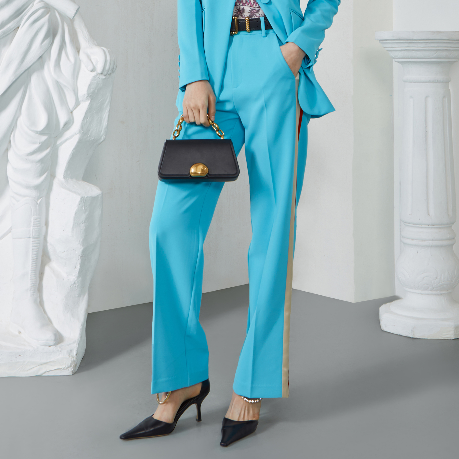 VENSSTNOR维斯提诺 21夏轻奢潮牌经典纯色显瘦女士休闲长裤直筒裤