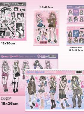 国产韩系漫画domi人物贴纸卡通咕卡手帐甜亚手机壳diy背景打底