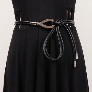 皮绳腰带女腰绳配裙子毛衣羽绒服大衣时尚2025新款秋冬高级感腰封