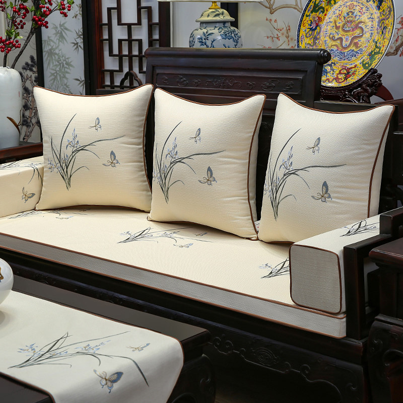 红木沙发坐垫套罩实木椅子垫子中式高档客厅高密度海绵垫靠垫定制