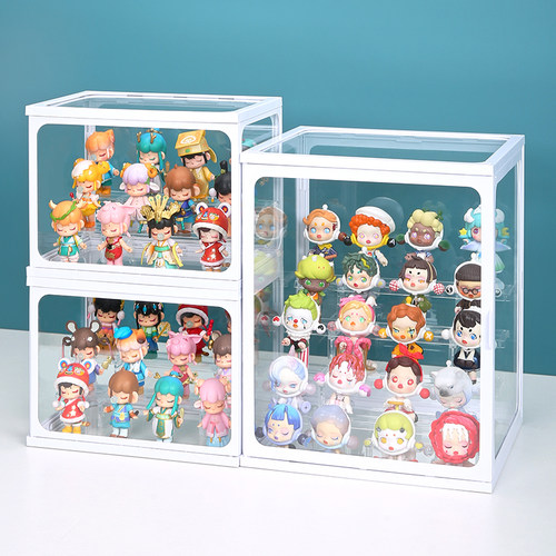 盲盒收纳展示架透明防尘玻璃展示