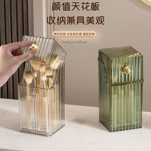 化妆品收纳盒桌面化妆刷条纹收纳筒防尘笔筒笔刷筒眉笔眼影置物架