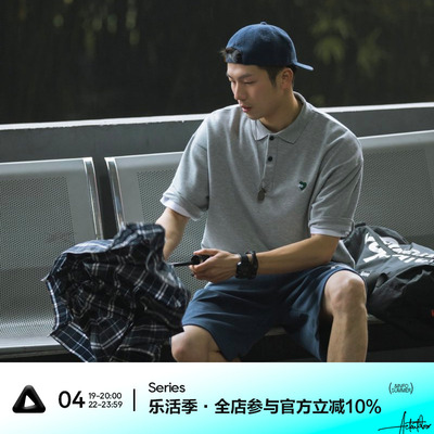 吕小虎夏季爱心 Polo衫男潮牌休闲翻领短袖T恤时尚美式半袖潮