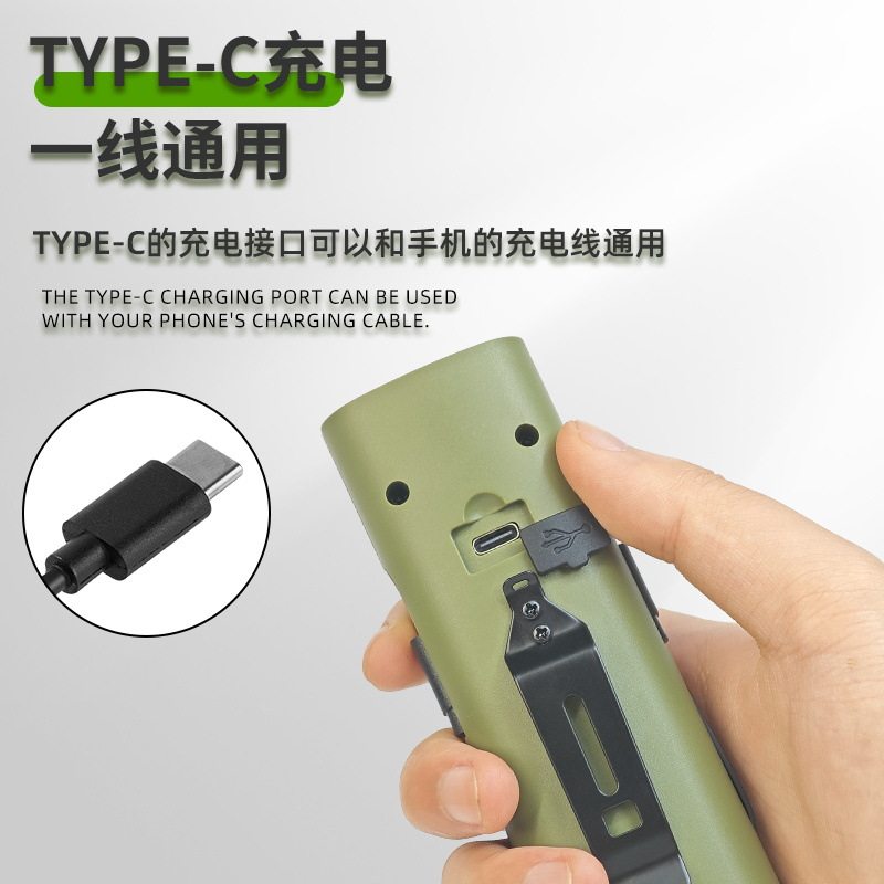 新款多功能户外手电充电宝带侧灯警示灯数字电量显示工作自行车灯