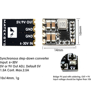 Matek System MICRO BEC 6S 6-30V TO 5V/9V-ADJ FPV穿越机