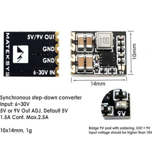 Matek System MICRO BEC 6S 6-30V TO 5V/9V-ADJ FPV穿越机