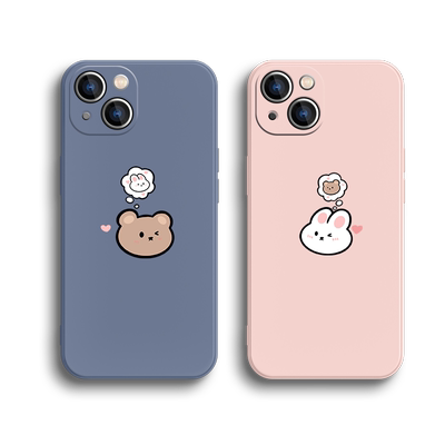 iPhone14promax手机壳情侣小熊兔