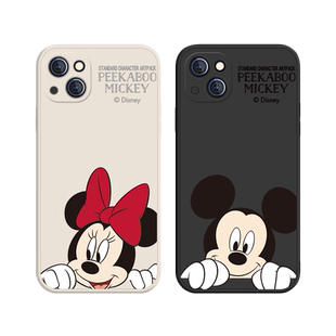 迪士尼iphone13手机壳新款苹果11情侣14promax米奇16e卡通12网红xr米妮mini硅胶xsmax套8plus可爱17air防摔15