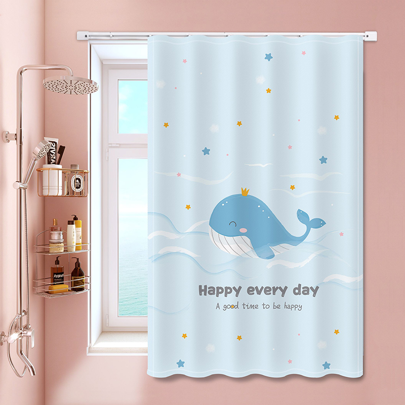 免打孔浴室窗户遮挡帘防水布