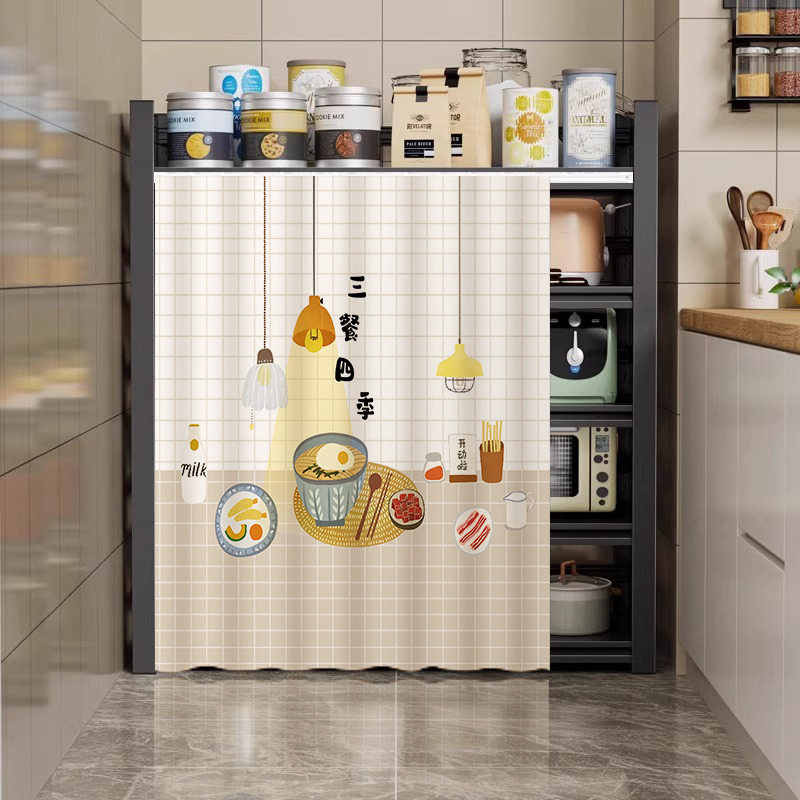 厨房橱柜防尘遮挡帘防水遮丑布帘