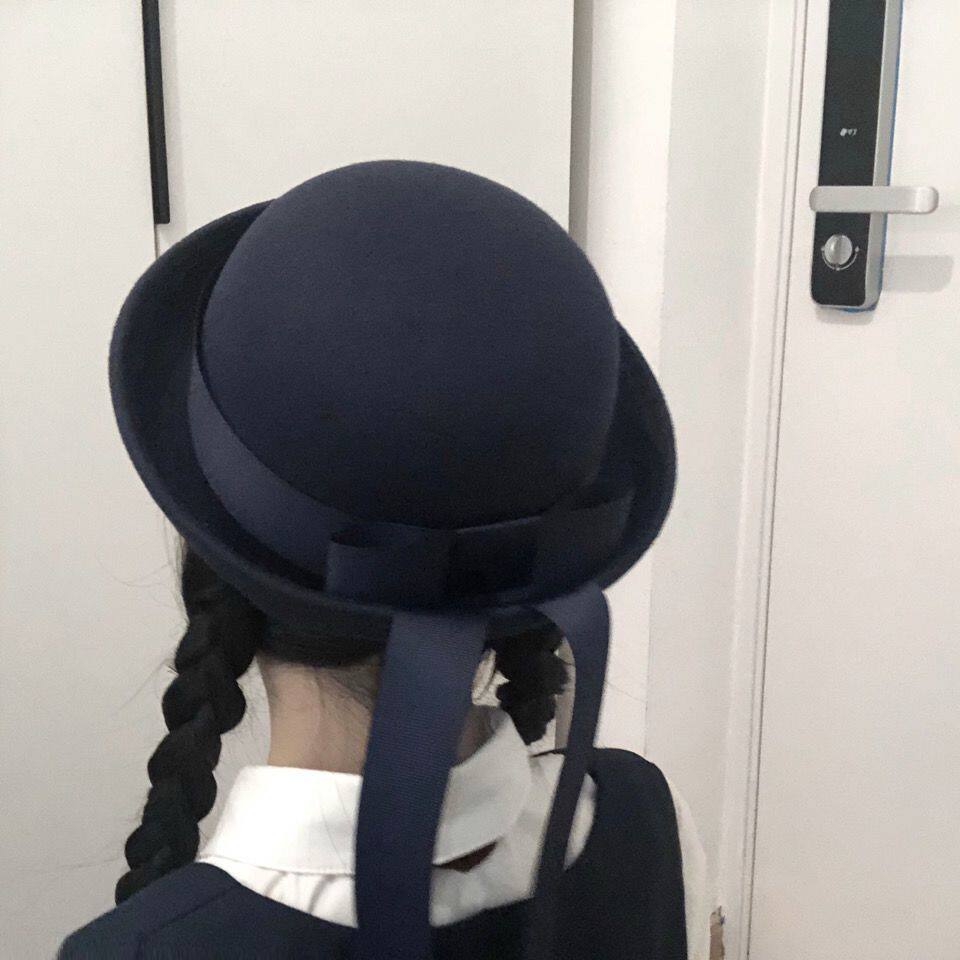 jk制服帽情侣小圆顶毛呢学院风