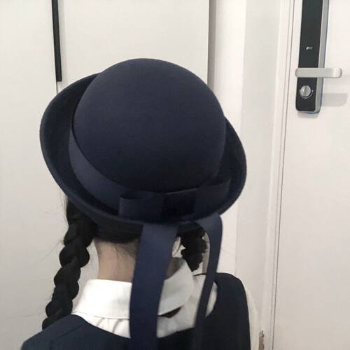jk制服帽情侣小圆顶毛呢学院风