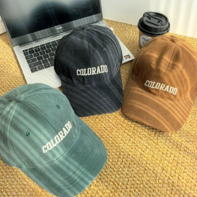 冬季字母刺绣弯檐棒球帽显脸小