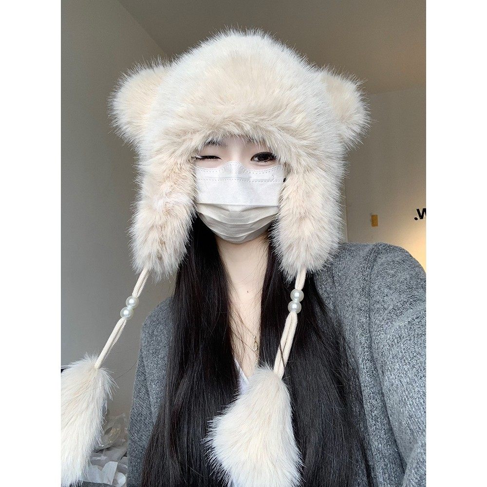 冬季护耳双层加厚毛绒雷锋帽