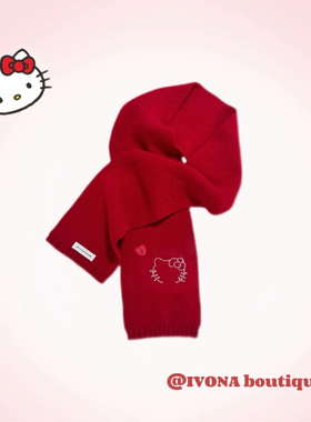 IVONA【烫钻Kt^】原创diy红色新年氛围感！保暖秋冬针织围脖围巾