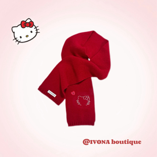 IVONA【烫钻Kt^】原创diy红色新年氛围感！保暖秋冬针织围脖围巾