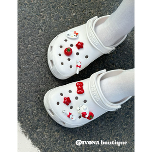 IVONA【Kitty番茄】原创diy敲可爱百搭少女洞洞鞋crocs鞋扣配饰