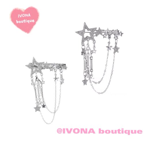 IVONA【繁星璀璨】y2k爆闪精致小众重工流苏钻质感发夹发饰\胸针
