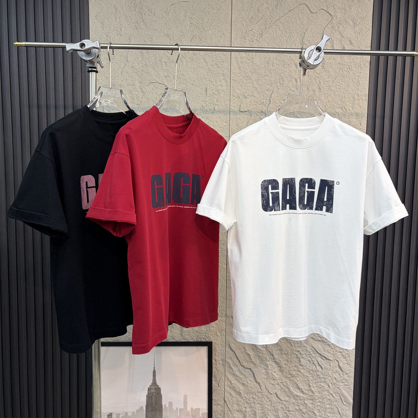 高定潮牌纯棉立体印花短袖T恤男