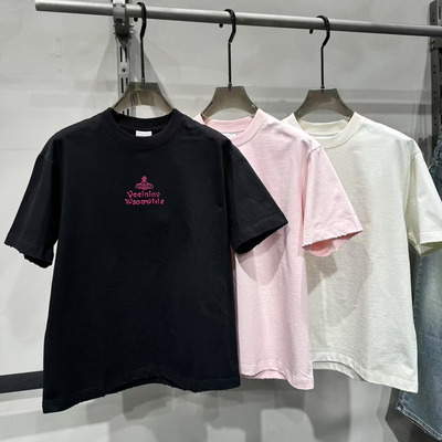 纯棉字母印花刺绣短袖T恤男女款