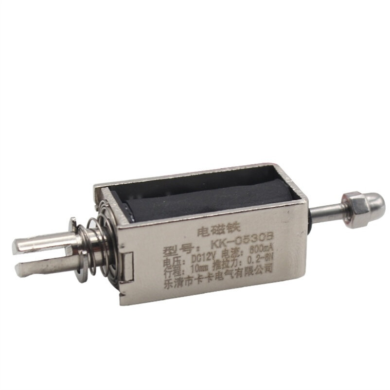 新品直流电磁铁推拉式贯穿强力小型电磁锁5v12V24UV牵引微型电动