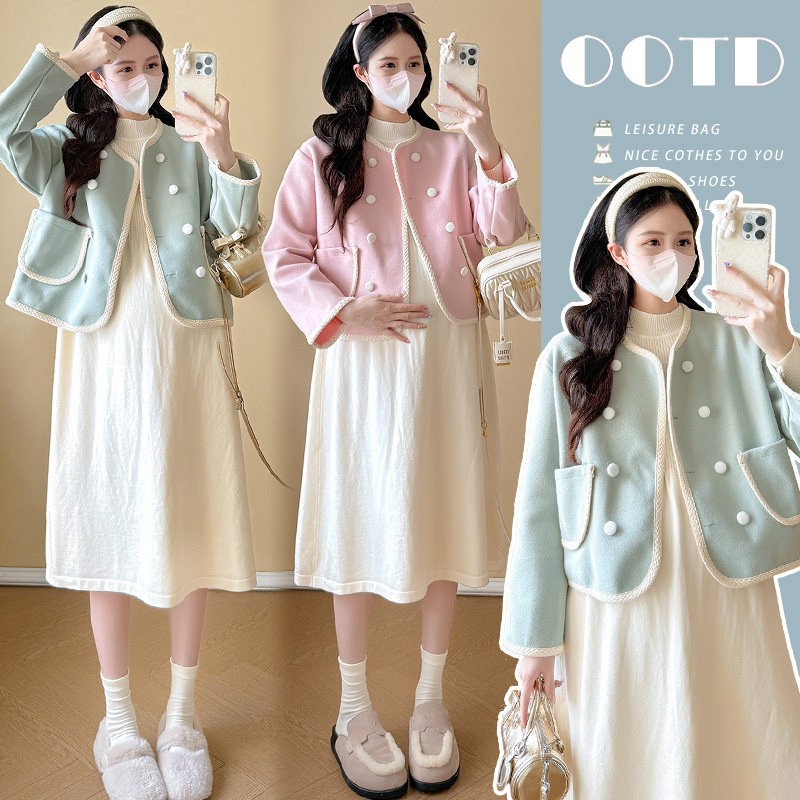 实拍 春秋款孕妇装时尚长袖针织连衣裙加长袖开衫外套套装,孕妇装/孕产妇用品/营养,套装,淘宝优惠券,粉丝福利购,淘宝优惠卷