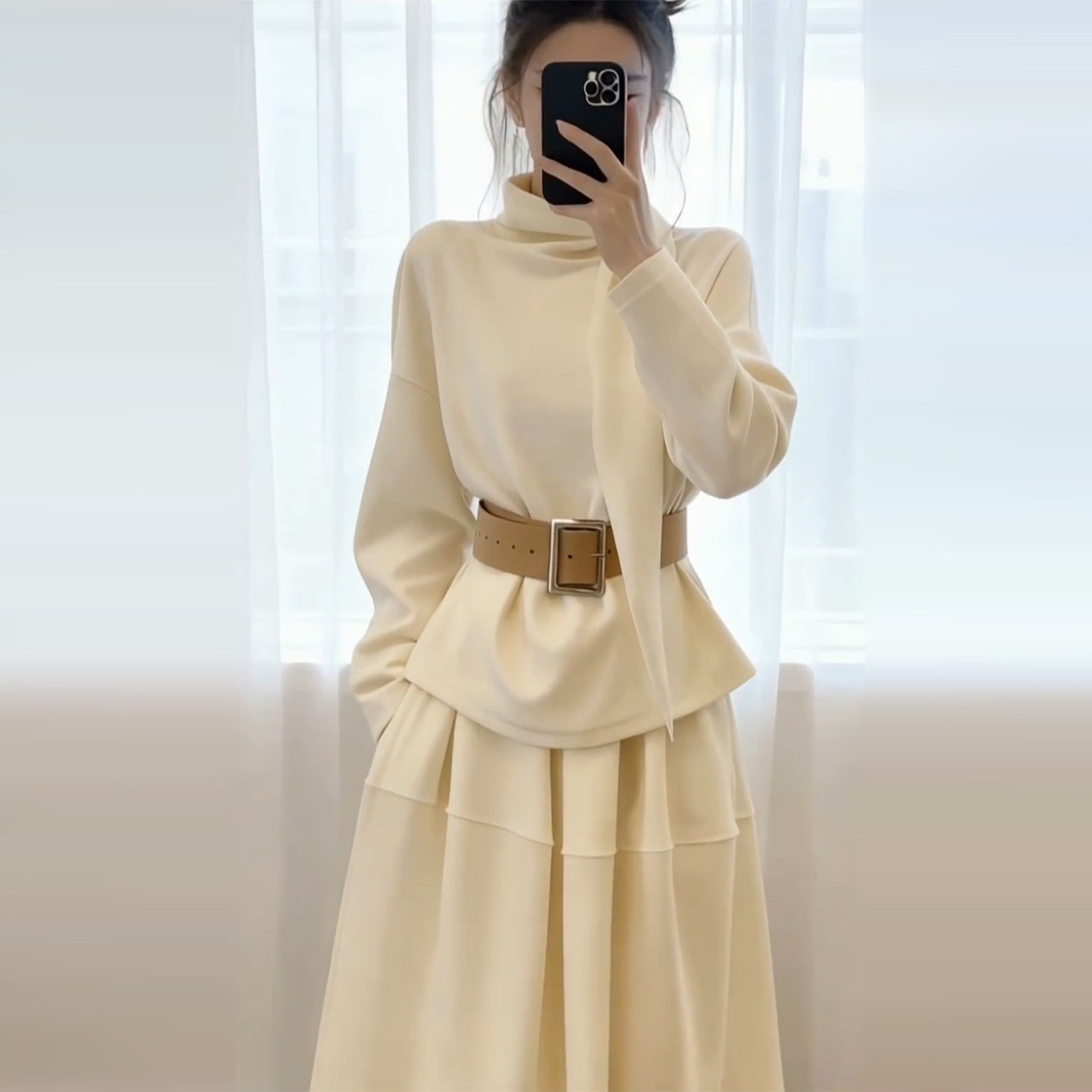 法式小香风半高领针织连衣裙子女冬季2025年新款巨好看穿搭一整套,女装/女士精品,时尚套装,淘宝优惠券,粉丝福利购,淘宝优惠卷