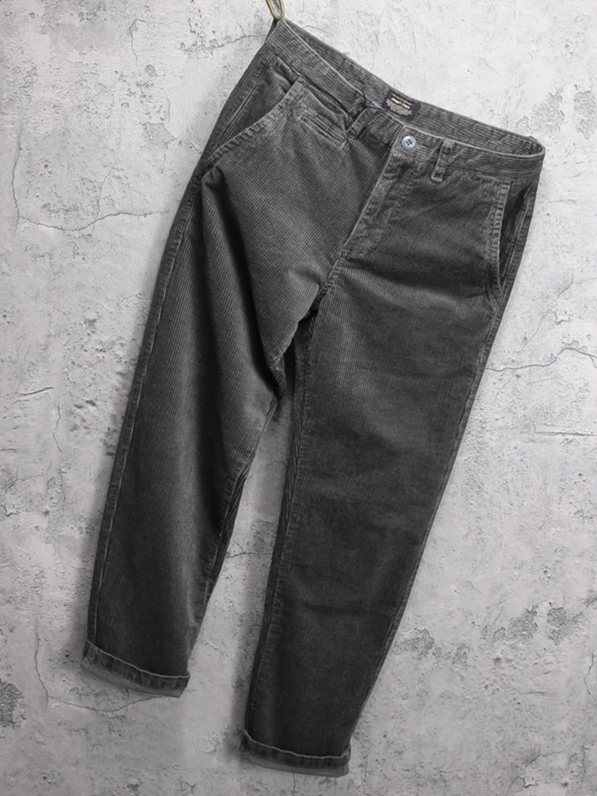 秋冬季厚款灯芯绒休闲裤男士弹力直筒大码美式覆古潮流工装长裤男