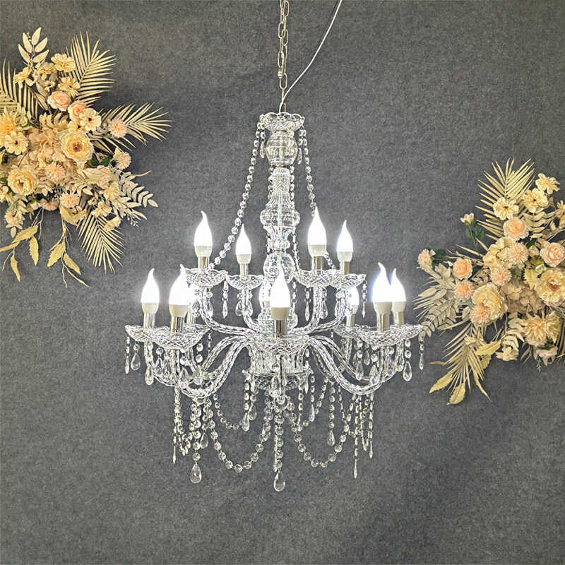 新款婚庆道具现代婚礼欧式吊灯舞台仪式亭婚礼堂装饰亚克力吊顶灯