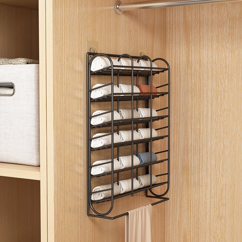袜子内衣收纳置物架免打孔壁挂式门后侧门卧室Q房间衣柜分隔整理